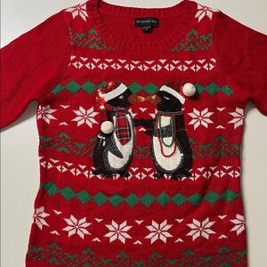 Ugly Christmas sweater penguins.